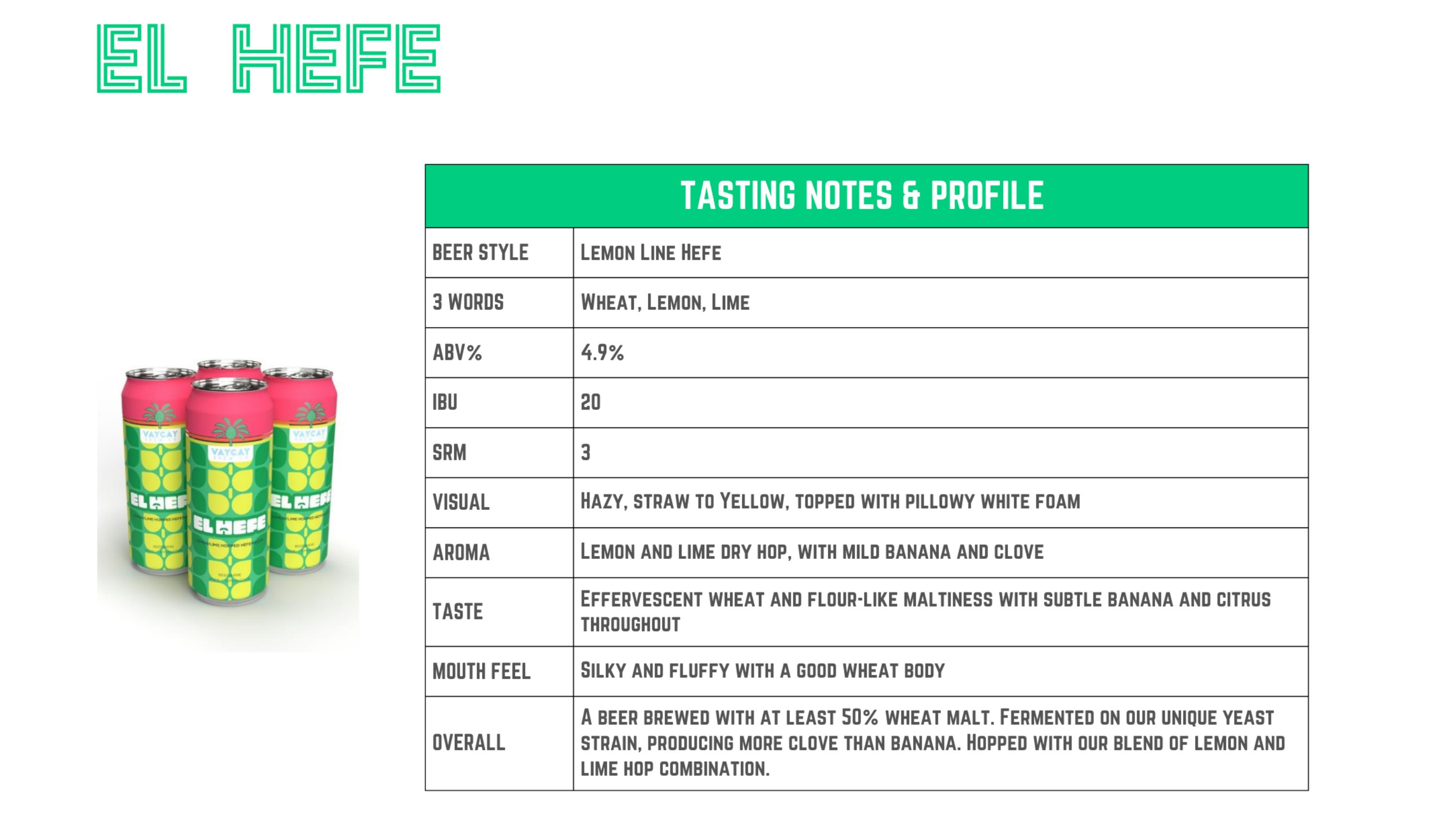El Hefe sensory & tasting notes
